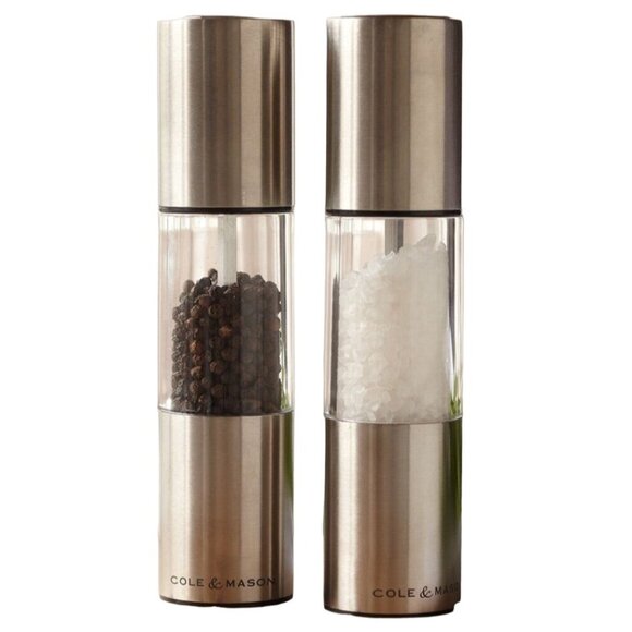 Cole and Mason Oslo Precision Salt Pepper Mills Set Stainless Steel Adjust Grind - Picture 3 of 3